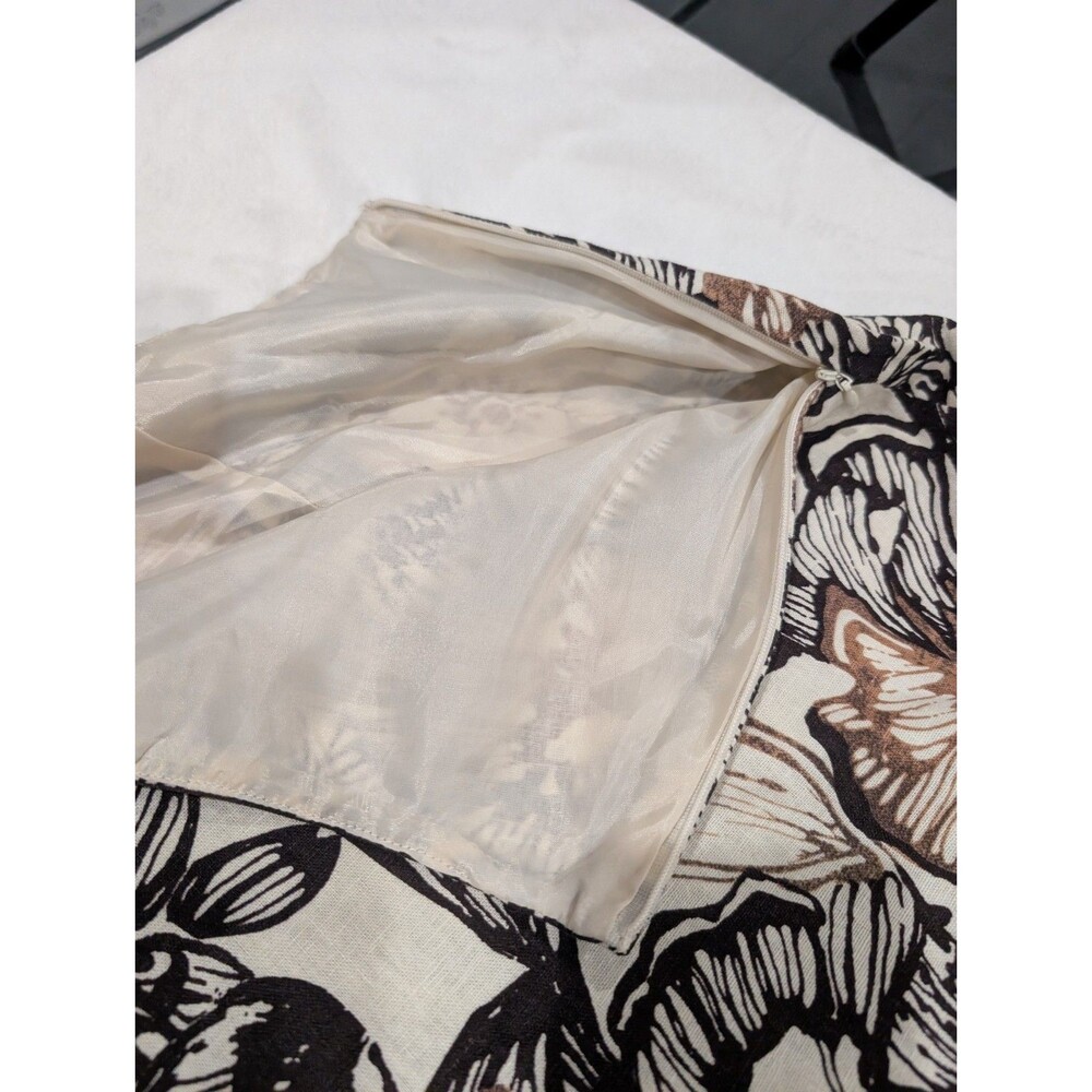 Cato Floral Midi Skirt Womens Plus Size 18/20W Multi-color Linen Blend A Line - Picture 4 of 10